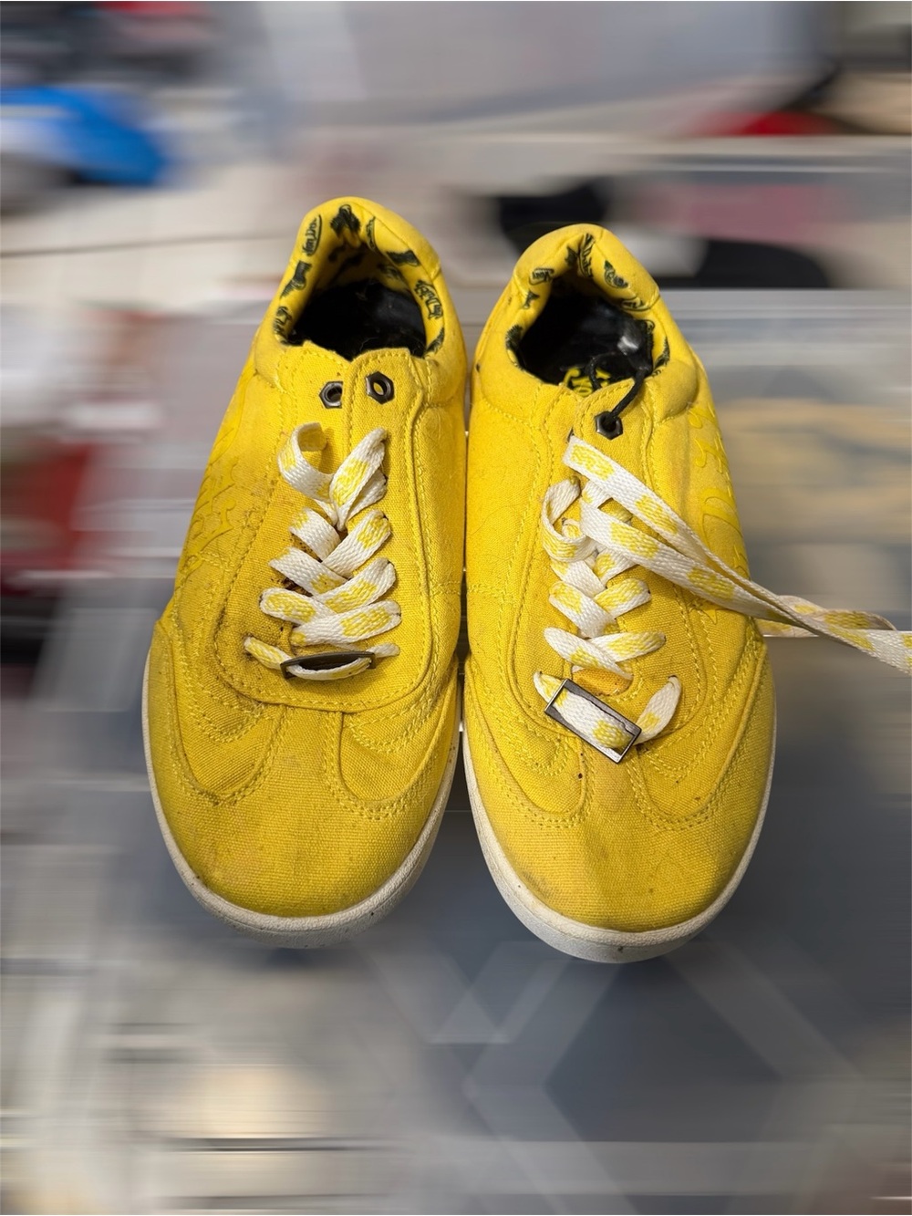 Von Dutch Yellow Winged-Eye Low-Top Sneakers